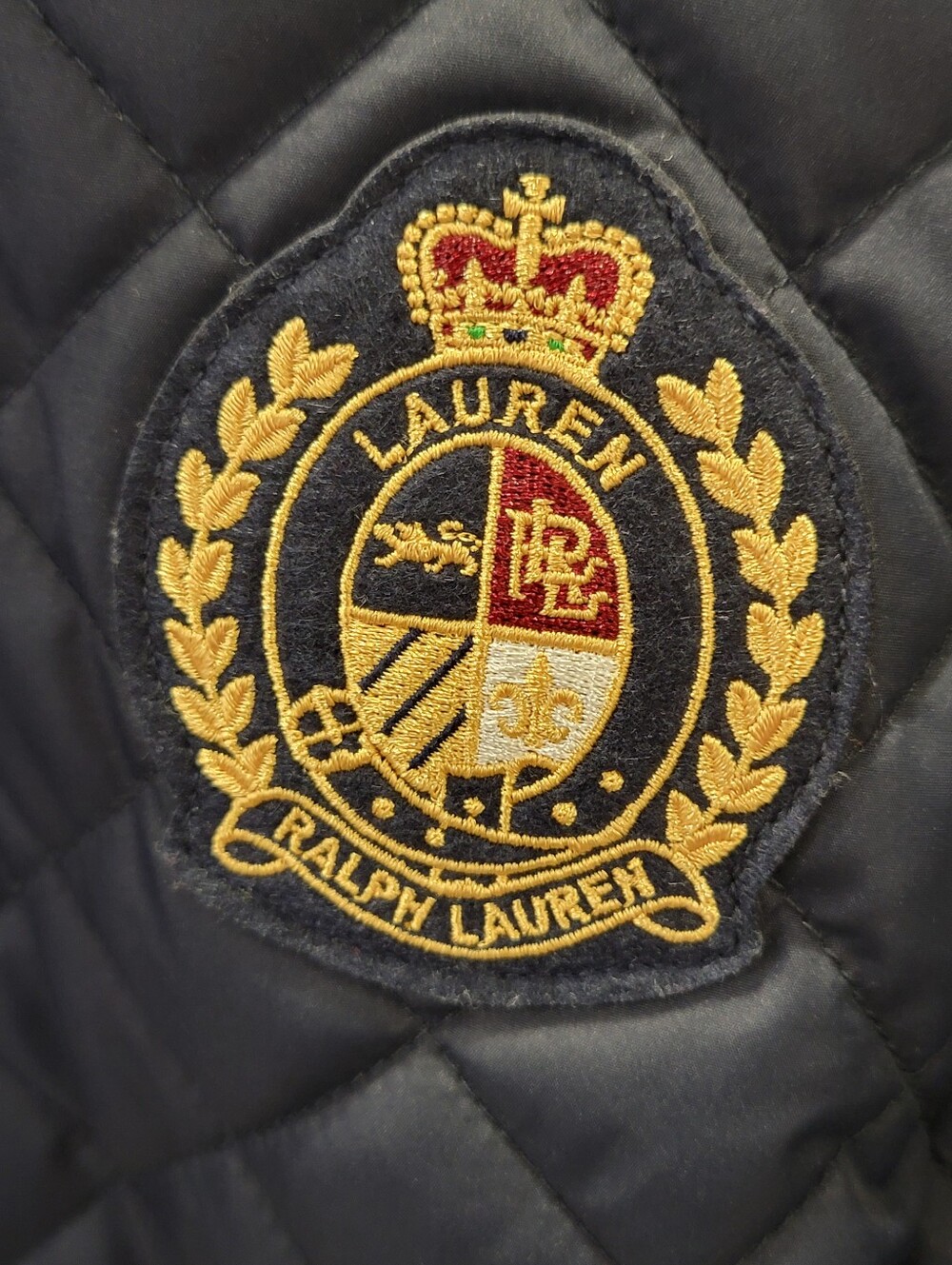 NWT Lauren Ralph Lauren Navy Quilted Jacket Crest Lightweight Coat Women’s 1X - Picture 11 of 17